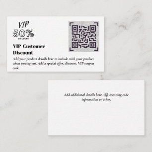Create Customer VIP Discount Packaging QR Codes Enclosure Card