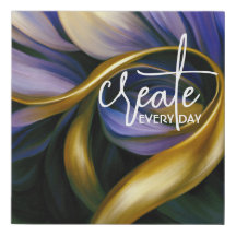 CREATE EVERY DAY Purple & Gold Abstract Swirls