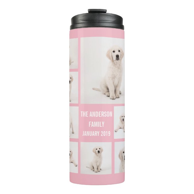 Create Family Photography Photo Collage 8 Photos Thermal Tumbler (Front)