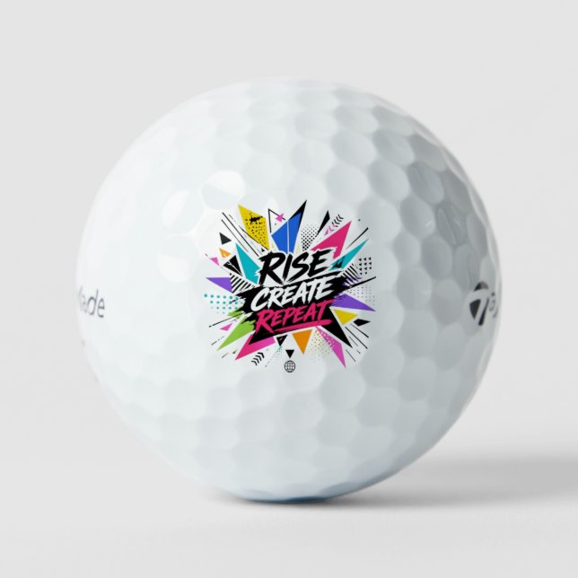 Create Grow Repeat Motivational Typography – Colou Golf Balls (Front)
