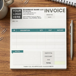 Create Invoice Sales Receipt Order Forms Logo Notepad