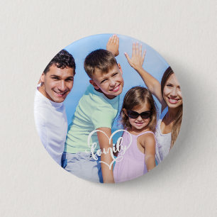 Create it yourself family script Custom Photo 6 Cm Round Badge