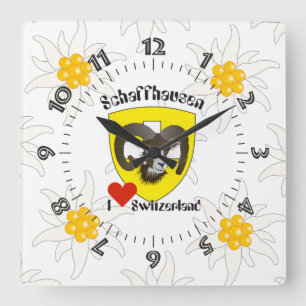 Create-live - Switzerland - Suisse - to Svizzera Square Wall Clock