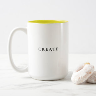 Create Modern Minimal Simple Typography Two-Tone Coffee Mug