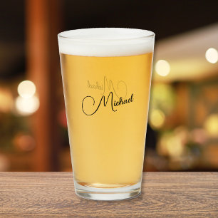 Create Modern Typography Monogrammed Beer Glass
