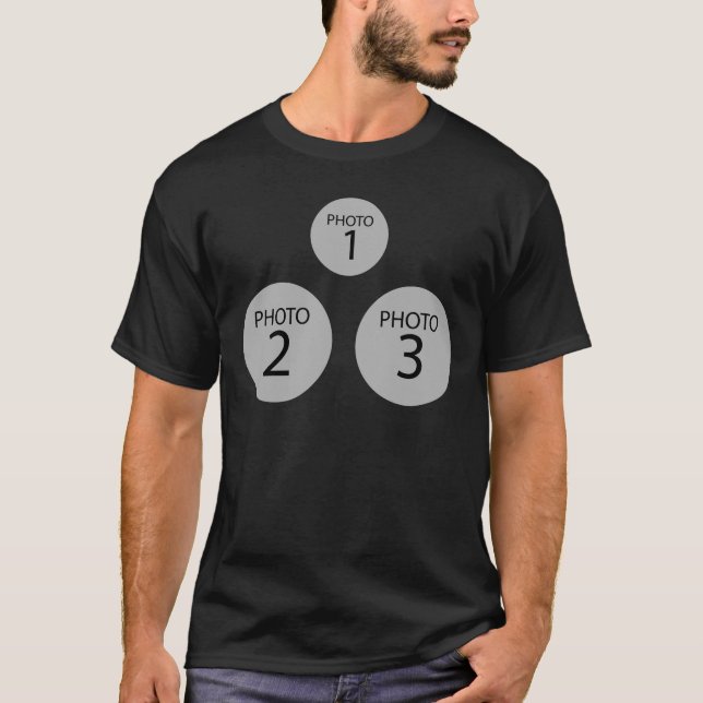 Create Original template 3 ROUND PHOTO COLLAGE T-Shirt (Front)