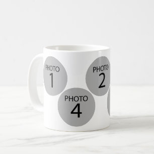 Create Original template 5 ROUND PHOTO COLLAGE Coffee Mug