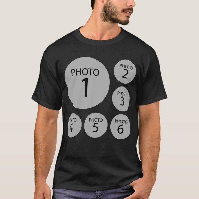 Create Original template 6 ROUND PHOTO COLLAGE T-Shirt (Front)