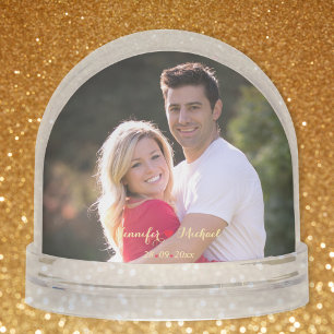 Create Our First Christmas Newlywed Couple Photo Snowglobe