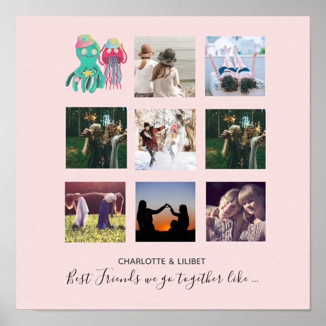 Create Own BFF Photo Collage gifts - Jellyfish Oct Poster (Front)