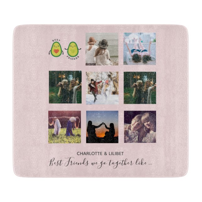 Create Own BFF Photo Collage gifts - Vegan Avocado Cutting Board (Front)
