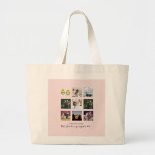 Create Own BFF Photo Collage gifts - Vegan Avocado Large Tote Bag