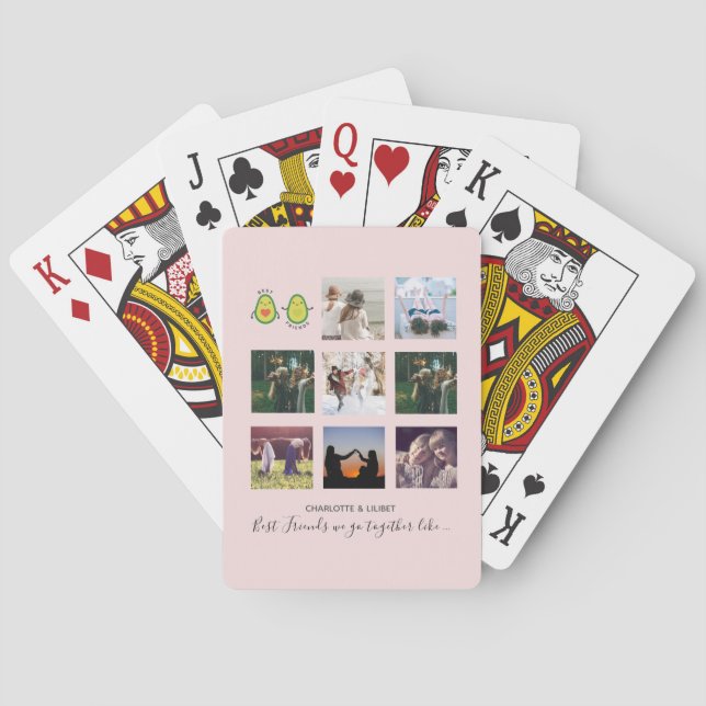 Create Own BFF Photo Collage gifts - Vegan Avocado Playing Cards (Back)