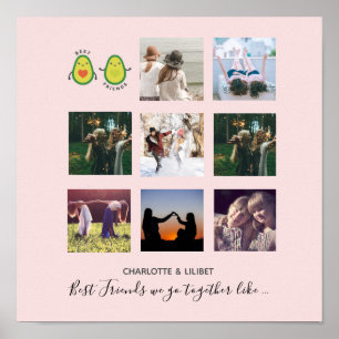 Create Own BFF Photo Collage gifts - Vegan Avocado Poster