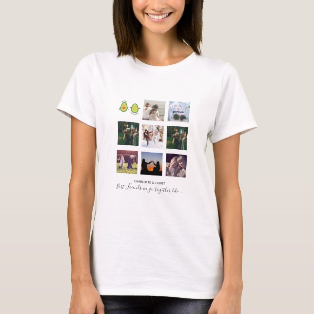Create Own BFF Photo Collage gifts - Vegan Avocado T-Shirt (Front)