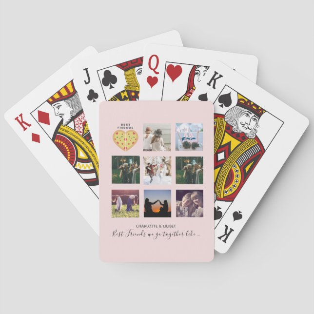 Create Own BFF Photo Collage Pizza Gift Playing Cards (Back)