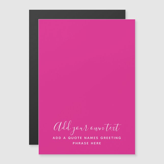 Create Own CERISE PINK Custom Text Personalised (Front/Back)