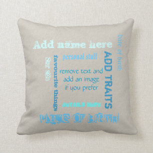 Create own chalkboard word cloud cushion, earthy cushion