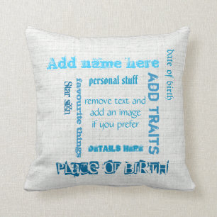 Create own chalkboard word cloud cushion, stone cushion