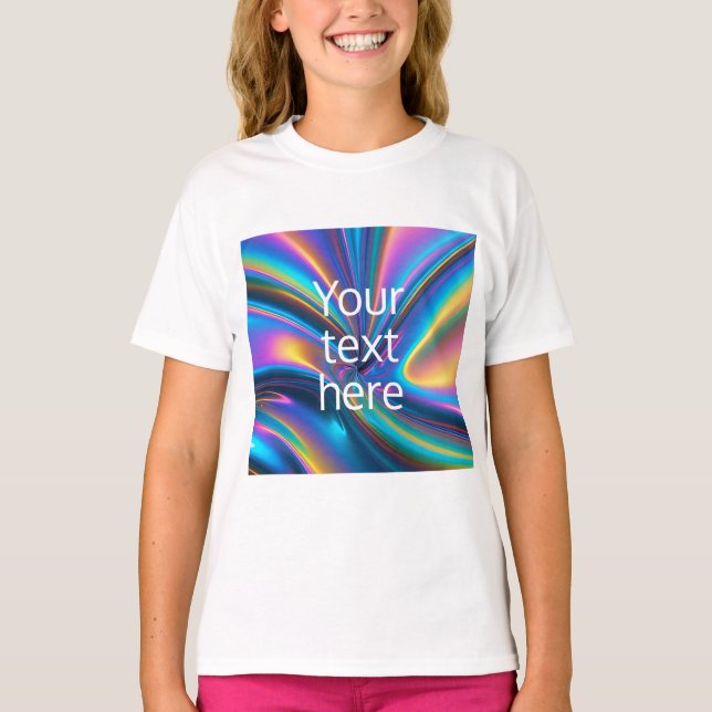 create own image text sticker luminous hologram T-Shirt (Front)