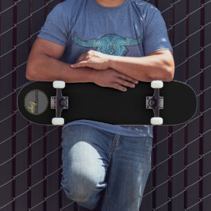 CREATE OWN LOGO BUSINESS MARKETING PROMOTION BLACK SKATEBOARD