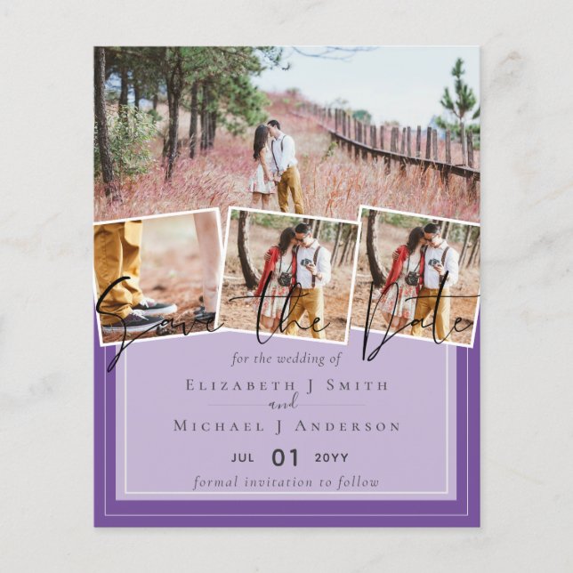 Create Own Modern Save the Date Wedding Cards (Front)