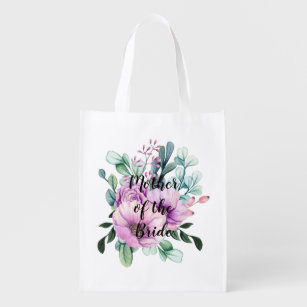 Create Own MOTHER of BRIDE GROOM Gift Named Floral Reusable Grocery Bag