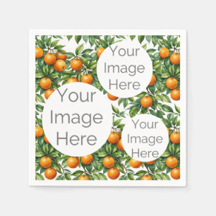 create own paper photo text template oranges napkin