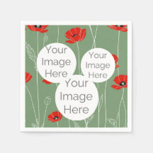 create own paper photo text template poppy flower