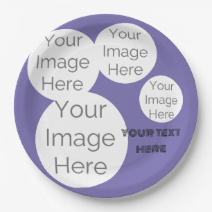 create own paper photo text template purple plate