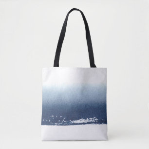 Create Own Peronalized Gift - Watercolor Navy Blue Tote Bag