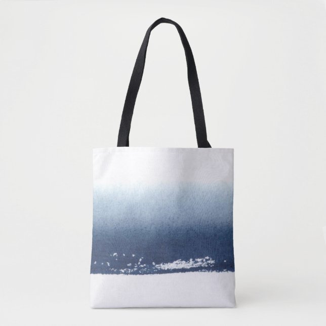 Create Own Peronalized Gift - Watercolor Navy Blue Tote Bag (Front)