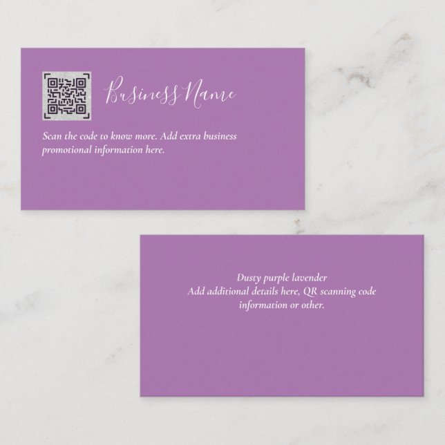 Create own QR Code Business Card - Lots of Colours (Front/Back)