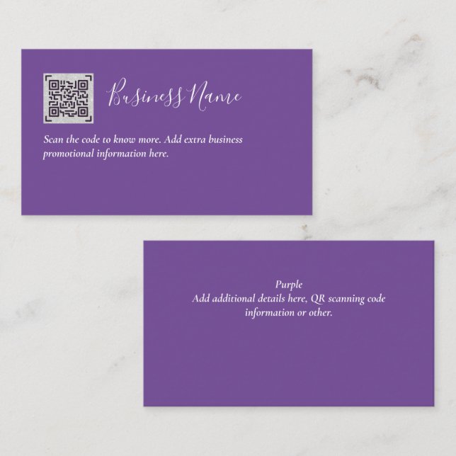 Create own QR Code Business Card - Lots of Colours (Front/Back)