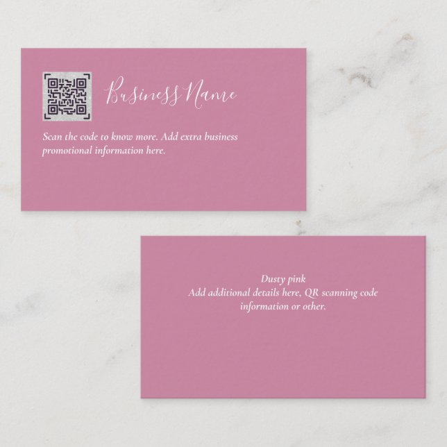 Create own QR Code Business Card - Lots of Colours (Front/Back)