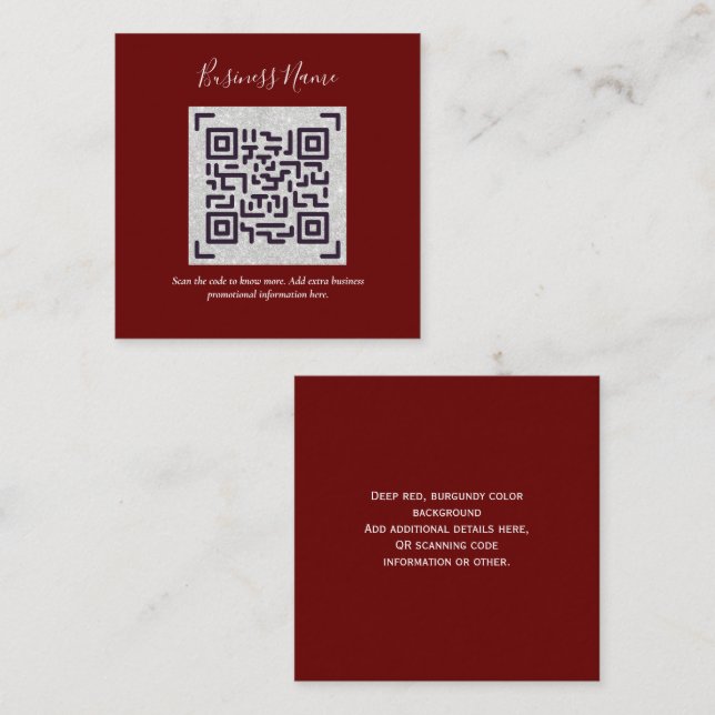 Create own QR Code Business Card - Lots of Colours (Front/Back)