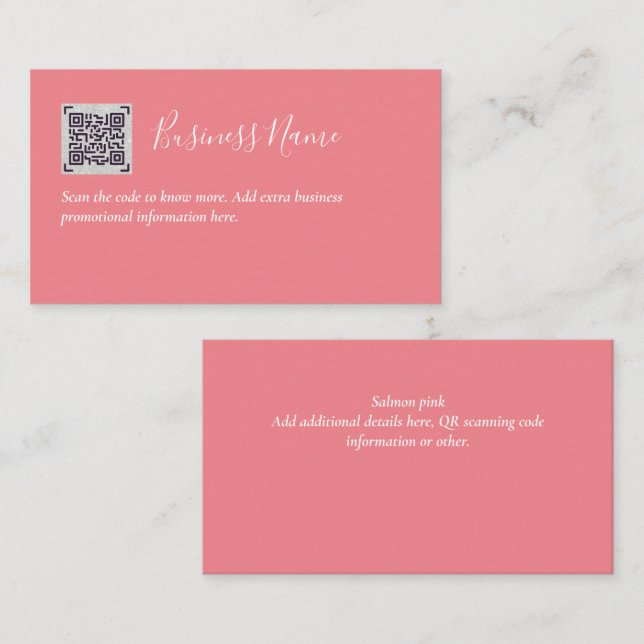 Create own QR Code Business Card - Lots of Colours (Front/Back)