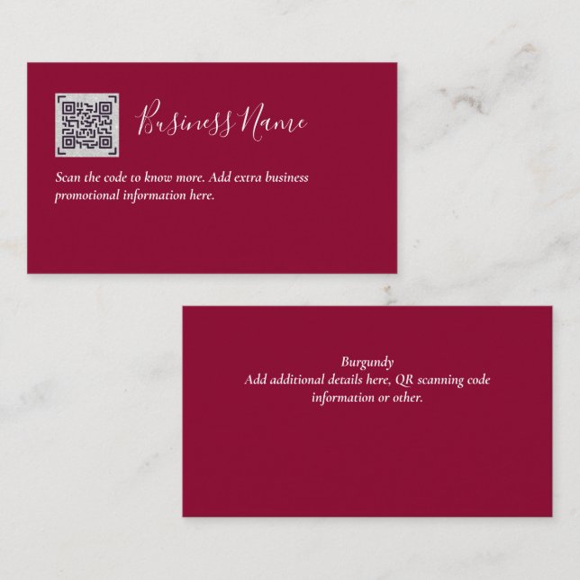 Create own QR Code Business Card - Lots of Colours (Front/Back)