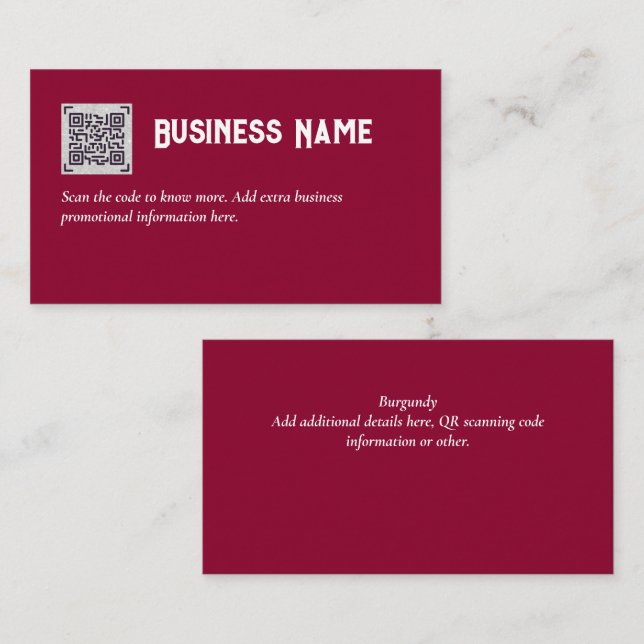 Create own QR Code Business Card - Lots of Colours (Front/Back)