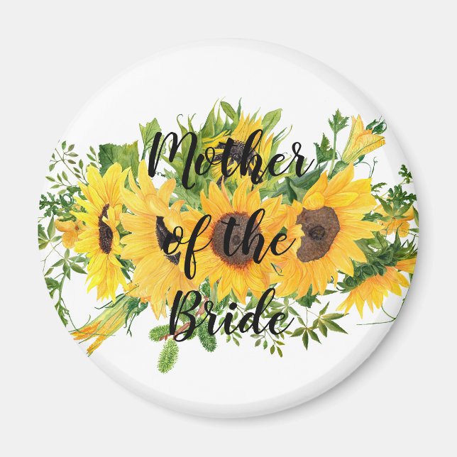 Create Own Sunflower Bridal Party Gifts ADD TEXT Magnet (Front)