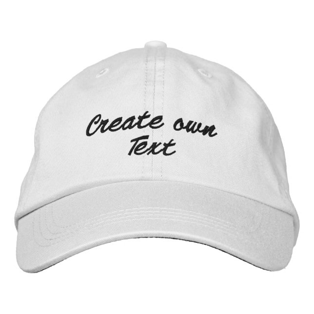 Create own Text Name Hats-Caps White Colour Lovely Embroidered Hat (Front)