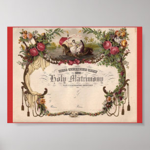 Create own Vintage Art Marriage Certificate! Poster