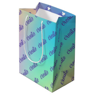 "Create" Pastel Rainbow Gradient Medium Gift Bag