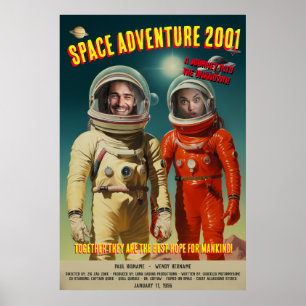 Create Personalised 1950's Sci-Fi Space Adventure Poster