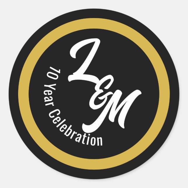 Create Personalised Black White Gold Stickers (Front)