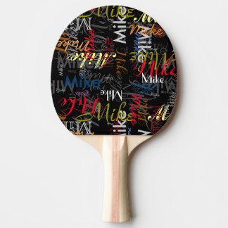 Create Personalised Colour Name Typography Ping Pong Paddle