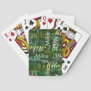 Create Personalised Colour Names allover Green  Playing Cards