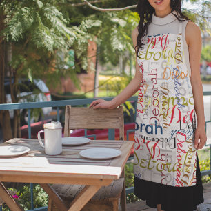 Create personalised colour names typography apron