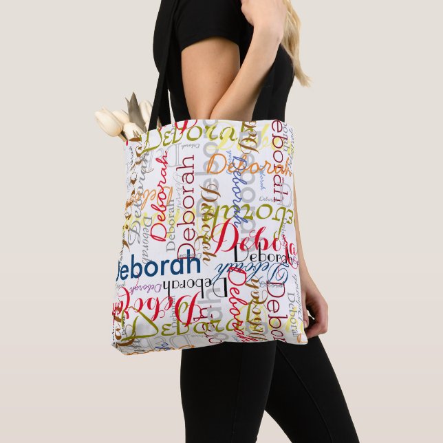 Create Personalised Colour Names Typography   Tote Bag (Close Up)