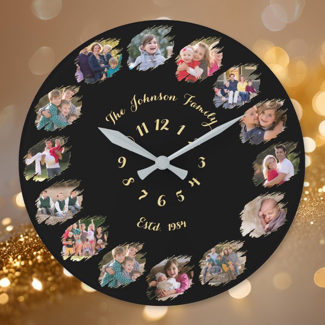 Create Personalised Custom Family Photo Collage Large Clock (Create Personalized Custom Family Photo Collage Large Clock)
